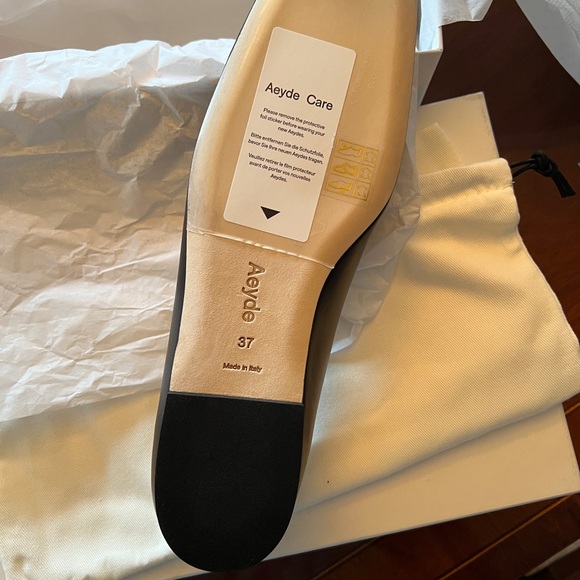 NIB Aeyde Tom Square Toe Calf Leather Black Penny Loafer - Picture 13 of 14